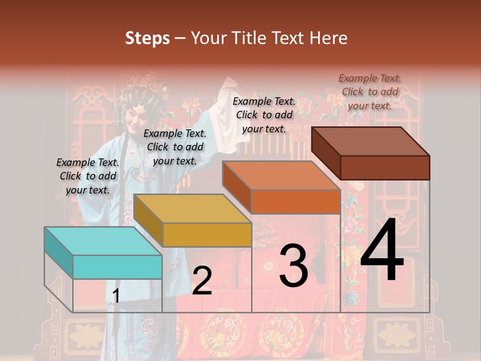 A Woman In A Chinese Costume Standing In Front Of A Stage PowerPoint Template