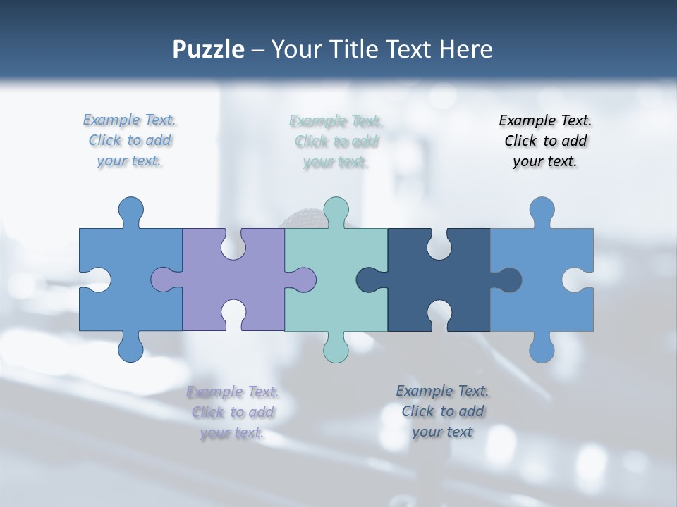 A Microphone On A Table With A Blurry Background PowerPoint Template