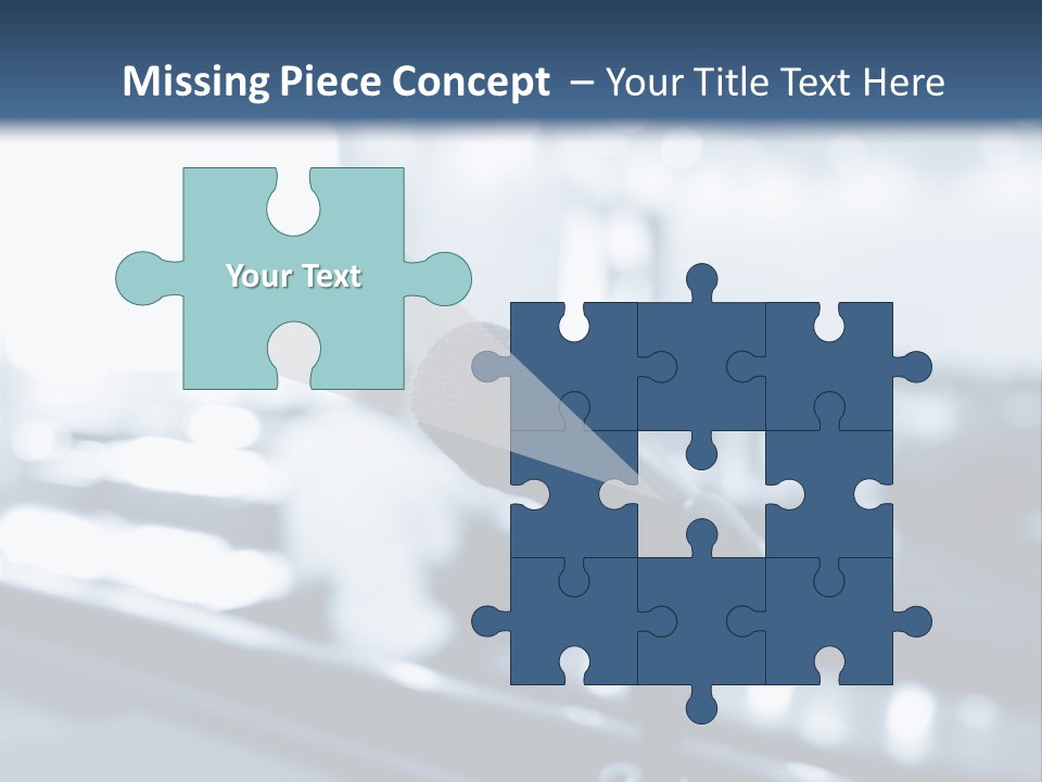 A Microphone On A Table With A Blurry Background PowerPoint Template