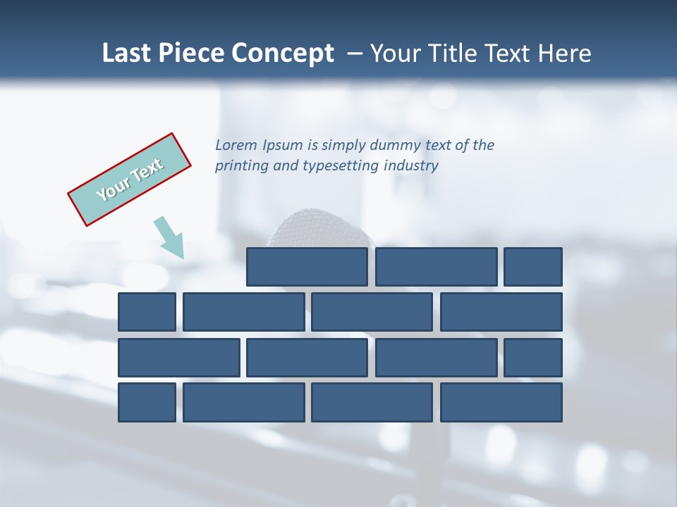 A Microphone On A Table With A Blurry Background PowerPoint Template