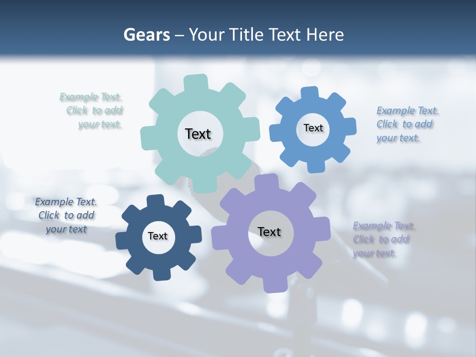 A Microphone On A Table With A Blurry Background PowerPoint Template