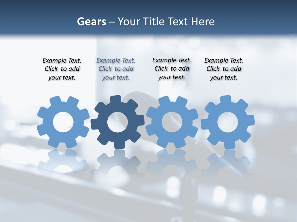 A Microphone On A Table With A Blurry Background PowerPoint Template