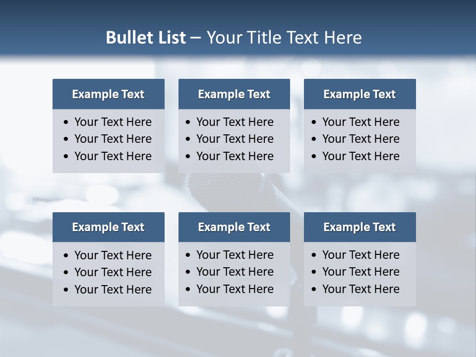 A Microphone On A Table With A Blurry Background PowerPoint Template