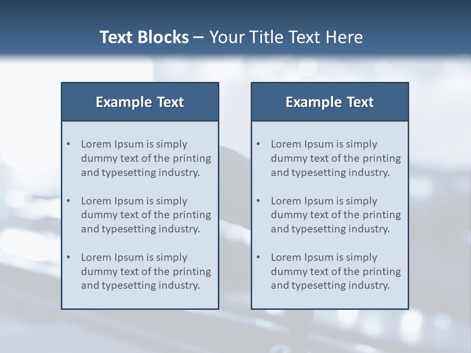 A Microphone On A Table With A Blurry Background PowerPoint Template