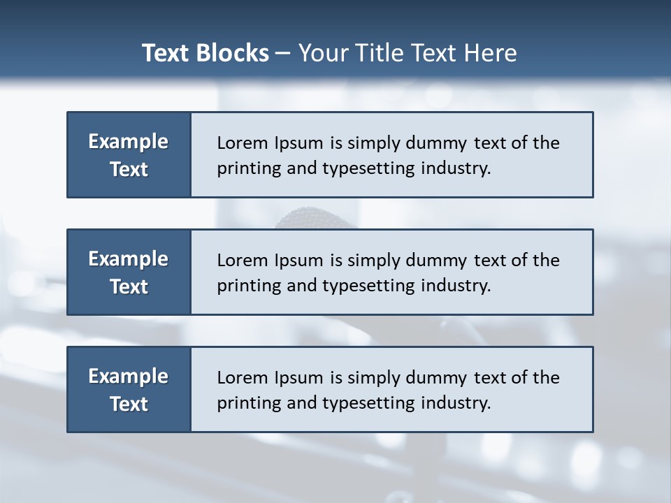 A Microphone On A Table With A Blurry Background PowerPoint Template