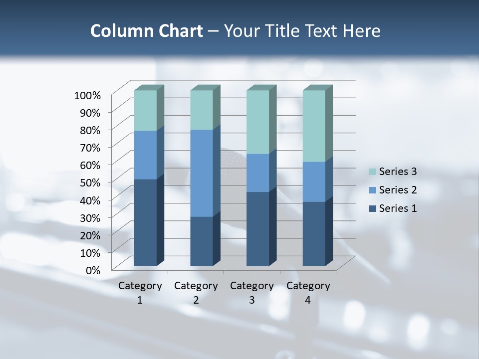 A Microphone On A Table With A Blurry Background PowerPoint Template