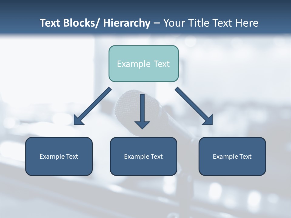 A Microphone On A Table With A Blurry Background PowerPoint Template