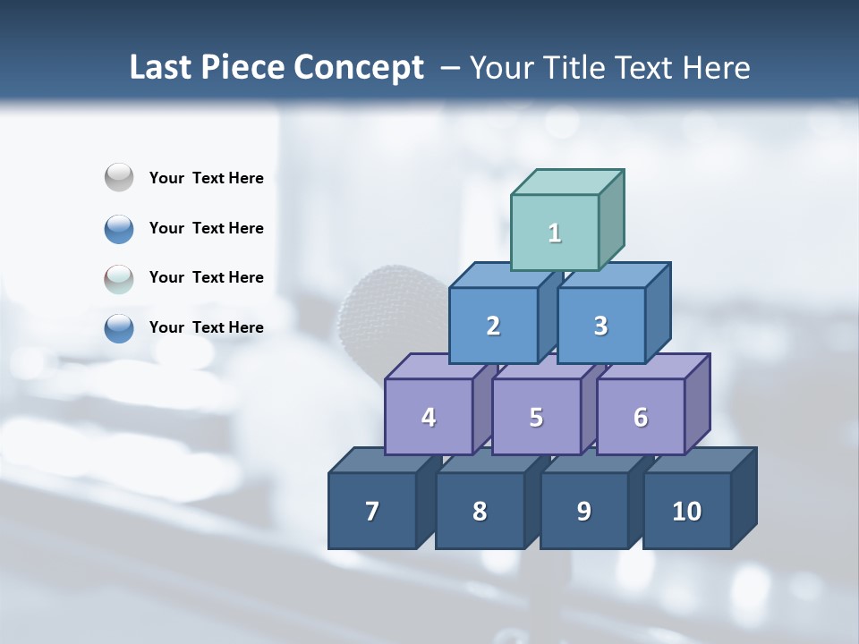 A Microphone On A Table With A Blurry Background PowerPoint Template