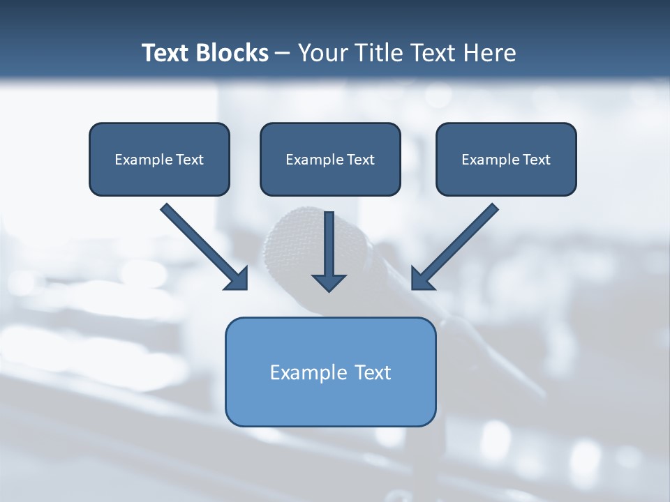A Microphone On A Table With A Blurry Background PowerPoint Template