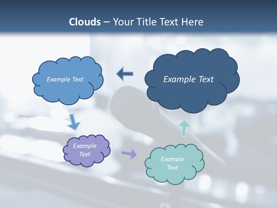 A Microphone On A Table With A Blurry Background PowerPoint Template