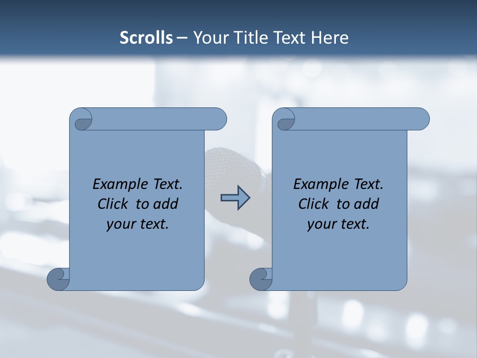 A Microphone On A Table With A Blurry Background PowerPoint Template