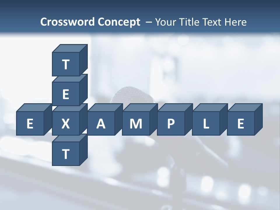 A Microphone On A Table With A Blurry Background PowerPoint Template