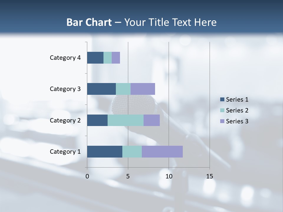 A Microphone On A Table With A Blurry Background PowerPoint Template
