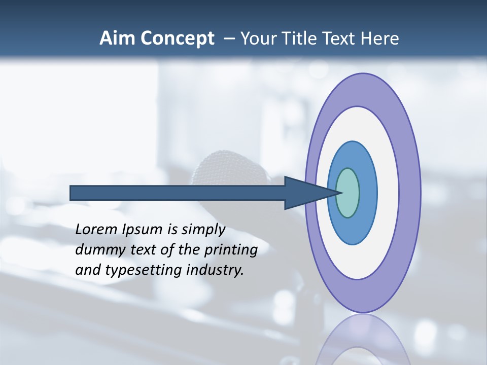 A Microphone On A Table With A Blurry Background PowerPoint Template