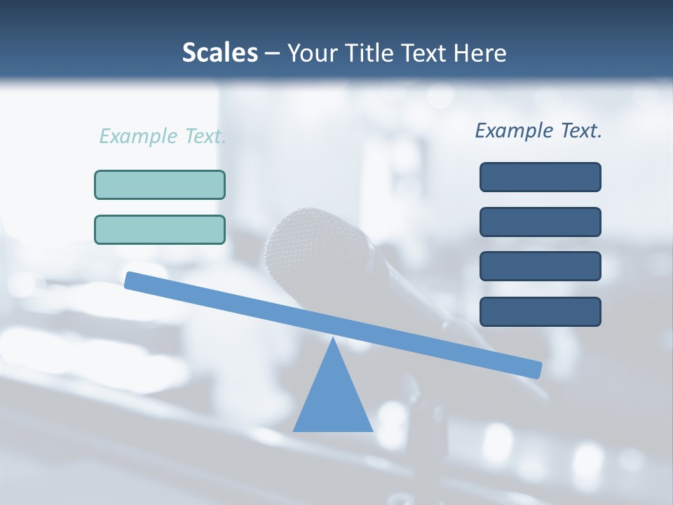 A Microphone On A Table With A Blurry Background PowerPoint Template
