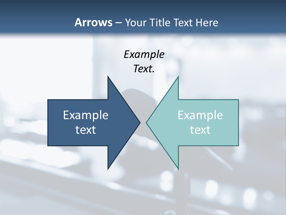 A Microphone On A Table With A Blurry Background PowerPoint Template