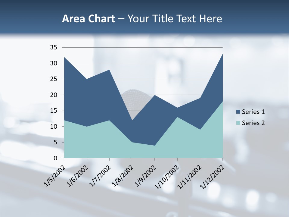 A Microphone On A Table With A Blurry Background PowerPoint Template