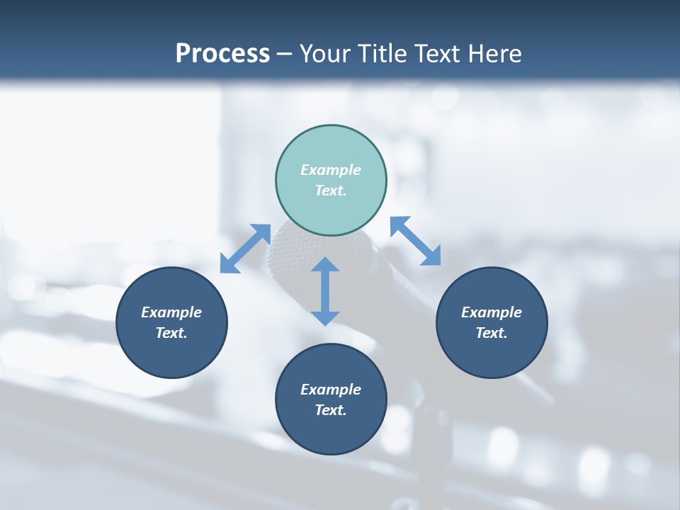 A Microphone On A Table With A Blurry Background PowerPoint Template