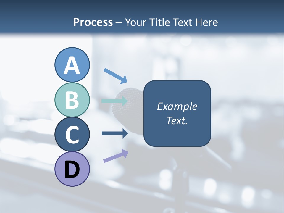 A Microphone On A Table With A Blurry Background PowerPoint Template