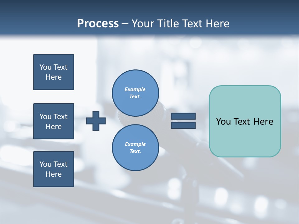 A Microphone On A Table With A Blurry Background PowerPoint Template