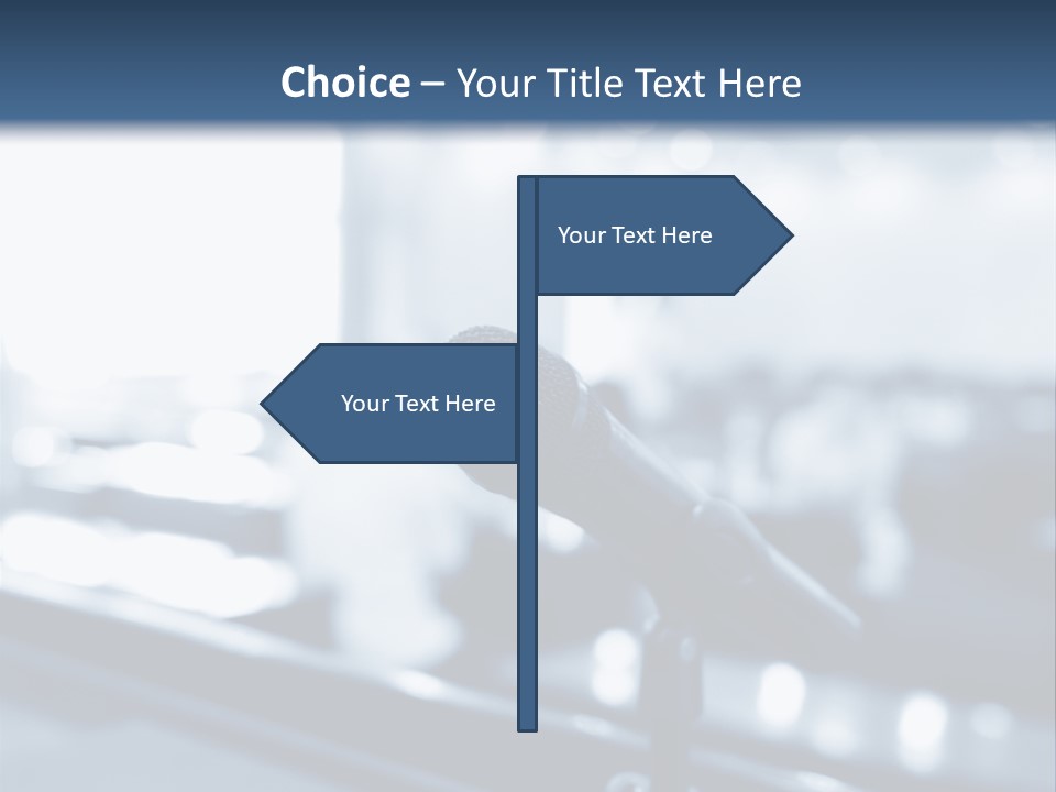 A Microphone On A Table With A Blurry Background PowerPoint Template