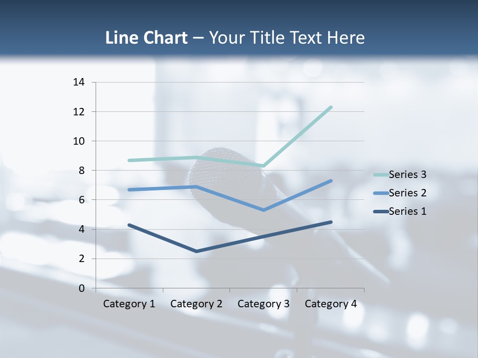 A Microphone On A Table With A Blurry Background PowerPoint Template