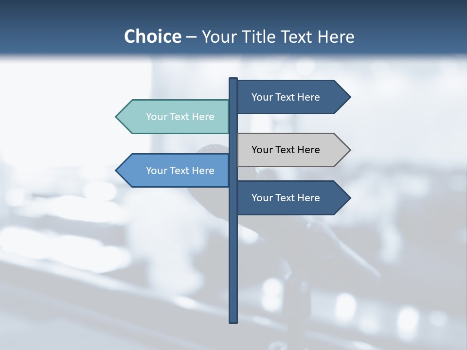 A Microphone On A Table With A Blurry Background PowerPoint Template