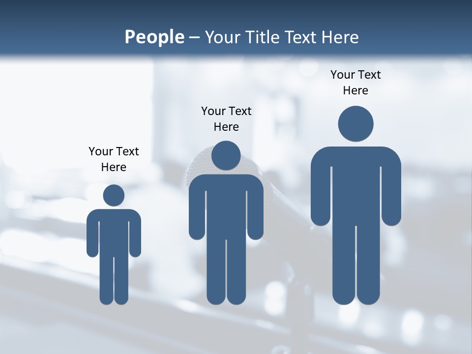 A Microphone On A Table With A Blurry Background PowerPoint Template