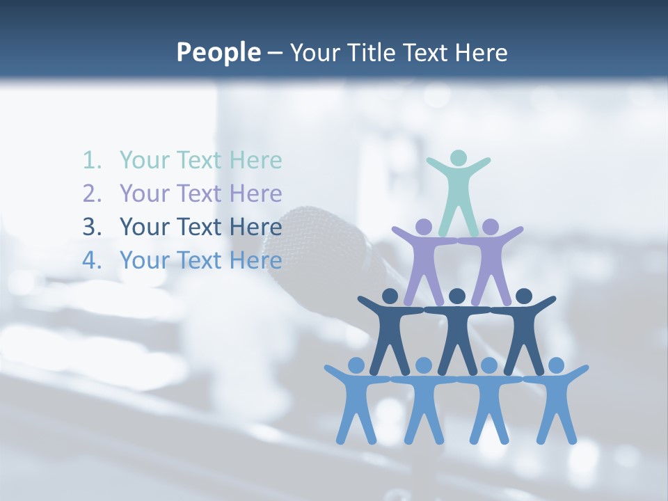 A Microphone On A Table With A Blurry Background PowerPoint Template