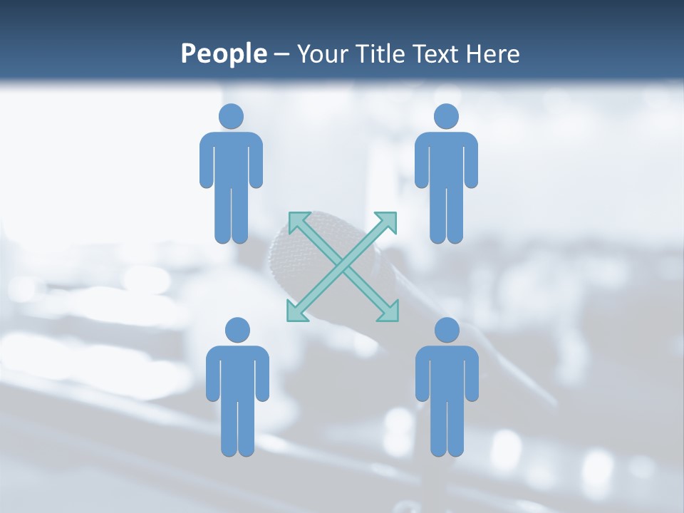 A Microphone On A Table With A Blurry Background PowerPoint Template