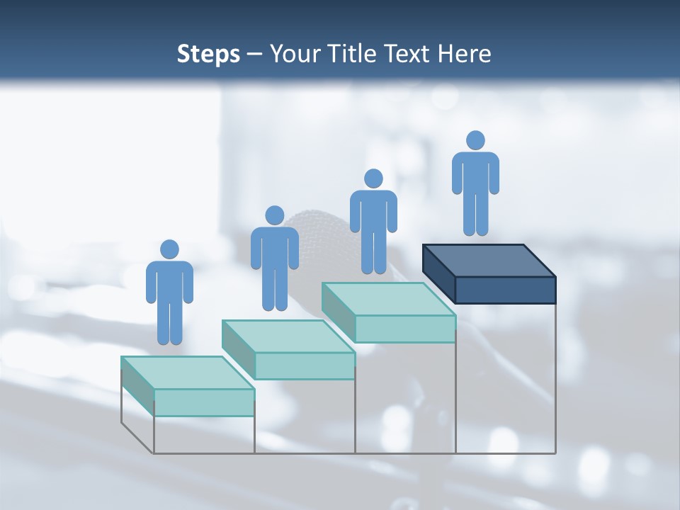 A Microphone On A Table With A Blurry Background PowerPoint Template