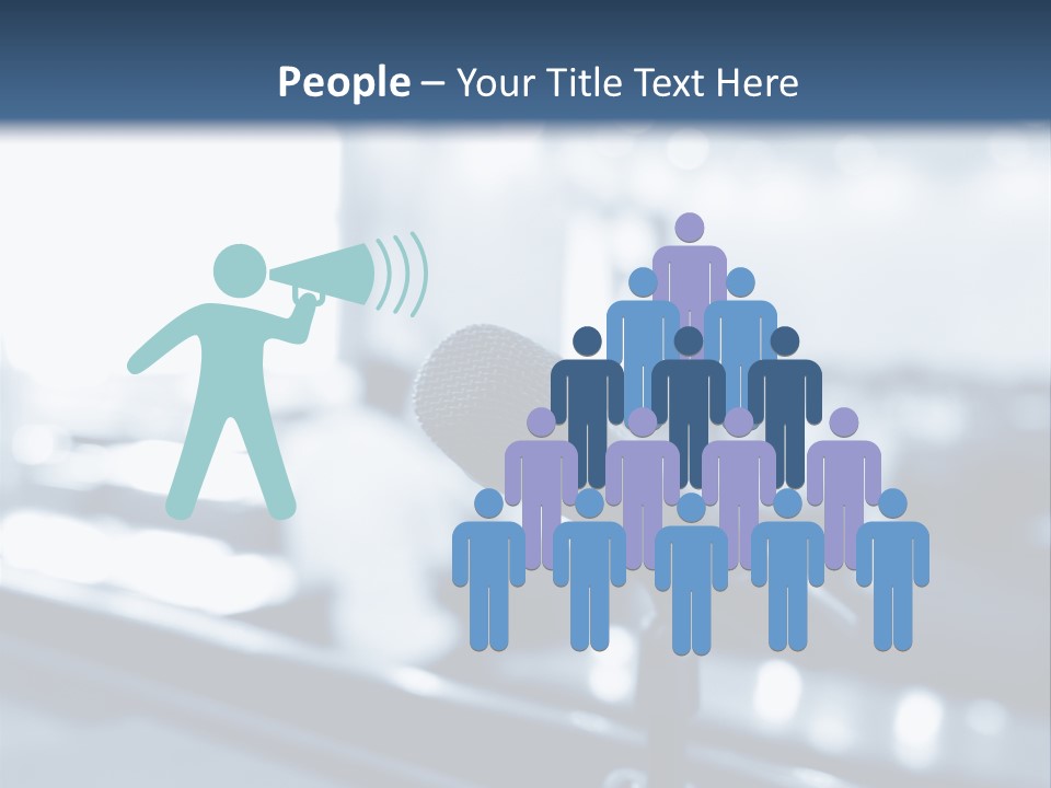 A Microphone On A Table With A Blurry Background PowerPoint Template