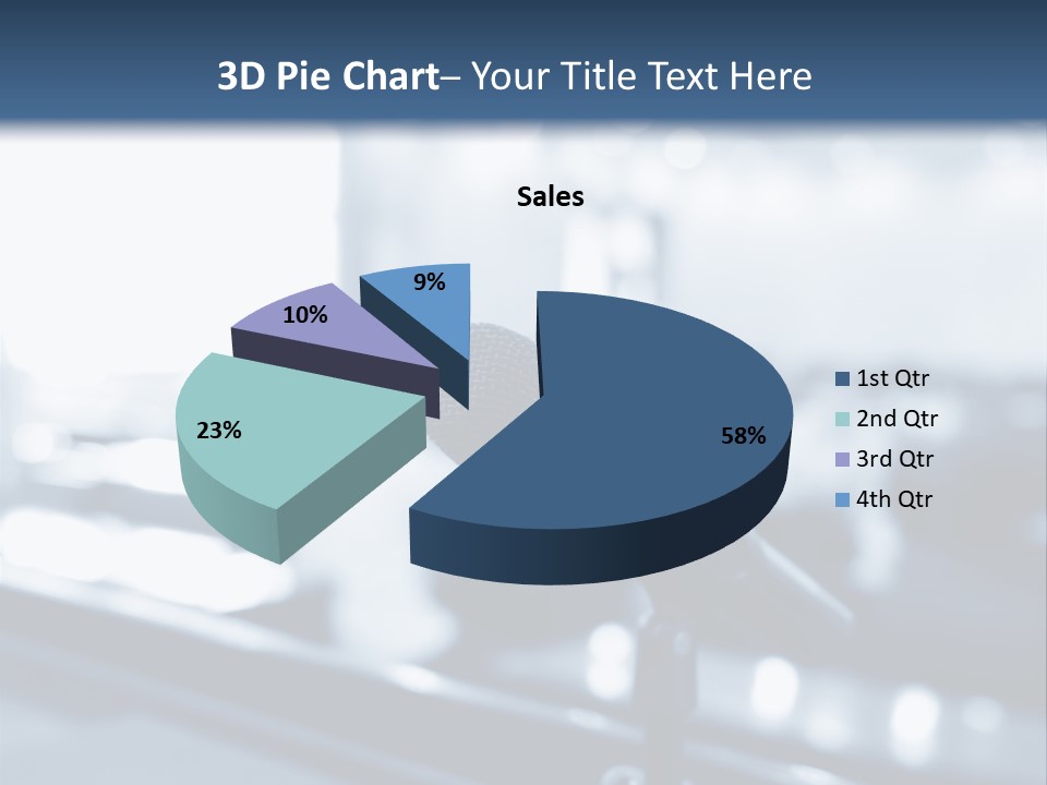 A Microphone On A Table With A Blurry Background PowerPoint Template