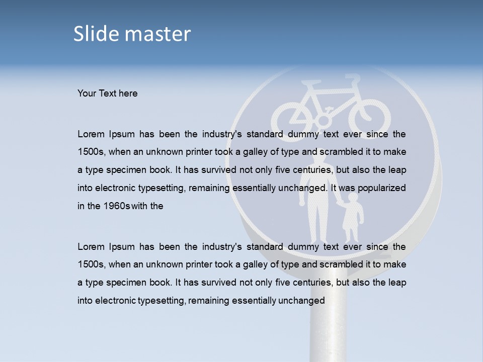 Ride Bicycle Signboard PowerPoint Template