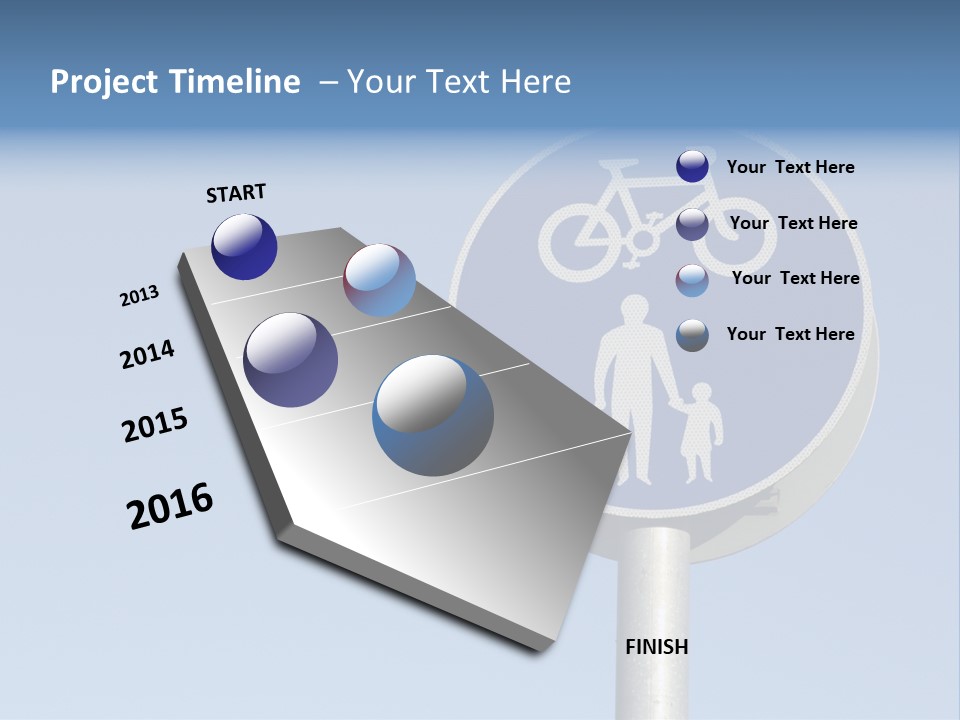 Ride Bicycle Signboard PowerPoint Template