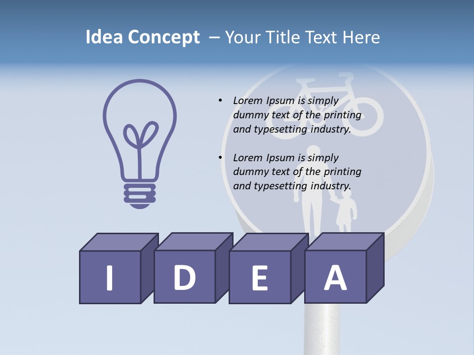 Ride Bicycle Signboard PowerPoint Template