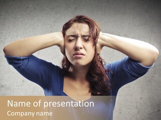 Headache Portrait Sound PowerPoint Template