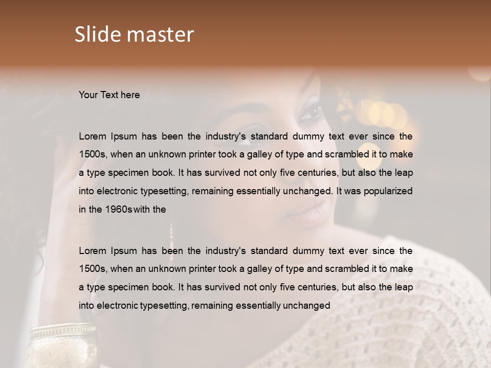 Closeup Earrings White PowerPoint Template