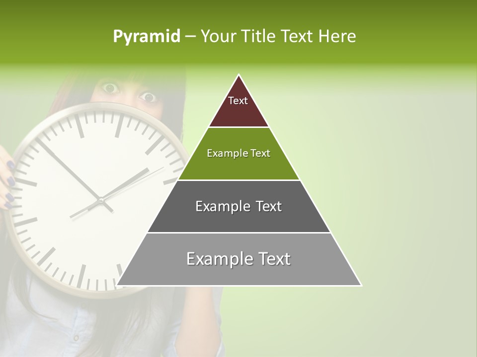 A Woman Holding A Large Clock Over Her Face PowerPoint Template