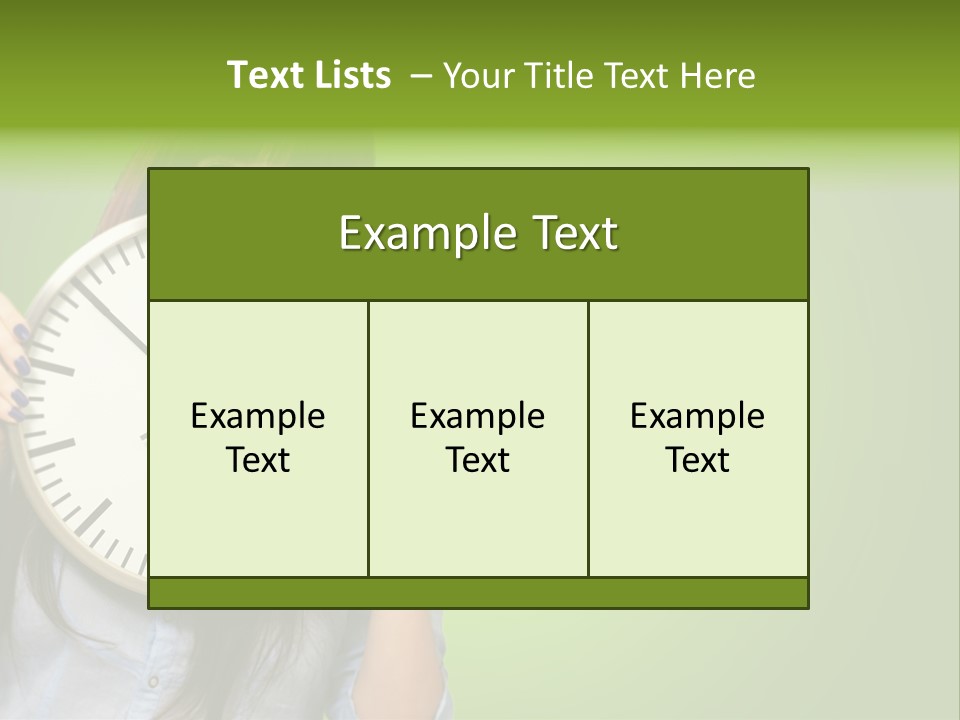 A Woman Holding A Large Clock Over Her Face PowerPoint Template