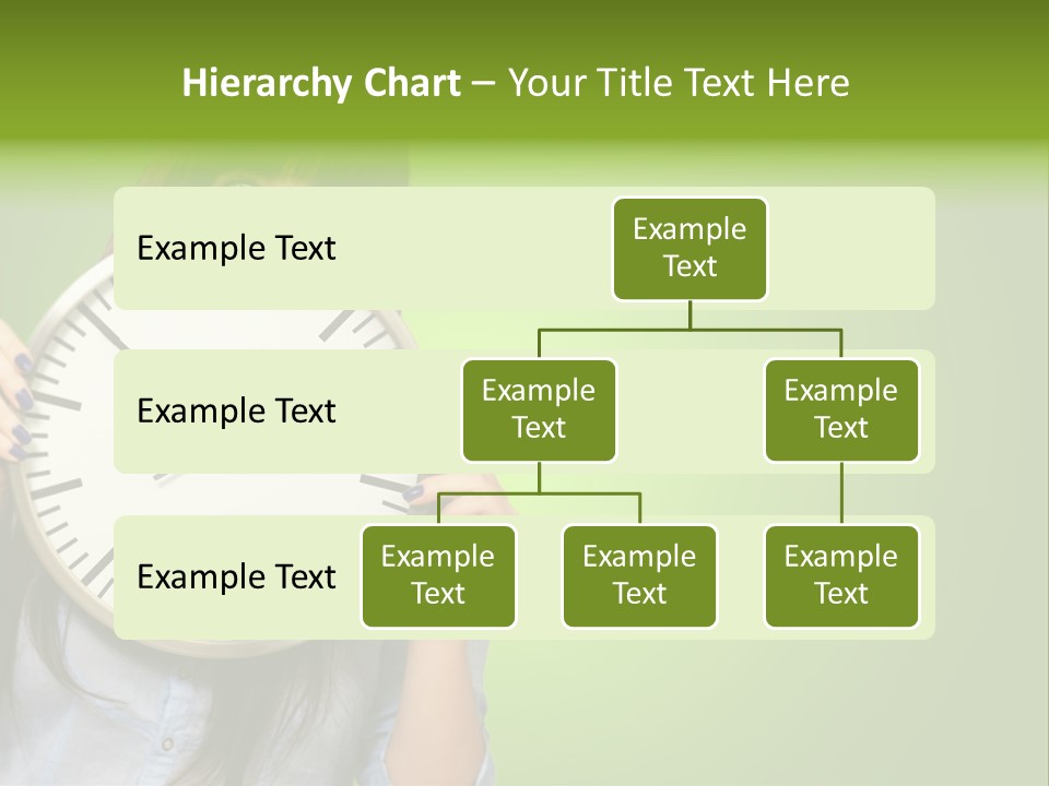 A Woman Holding A Large Clock Over Her Face PowerPoint Template