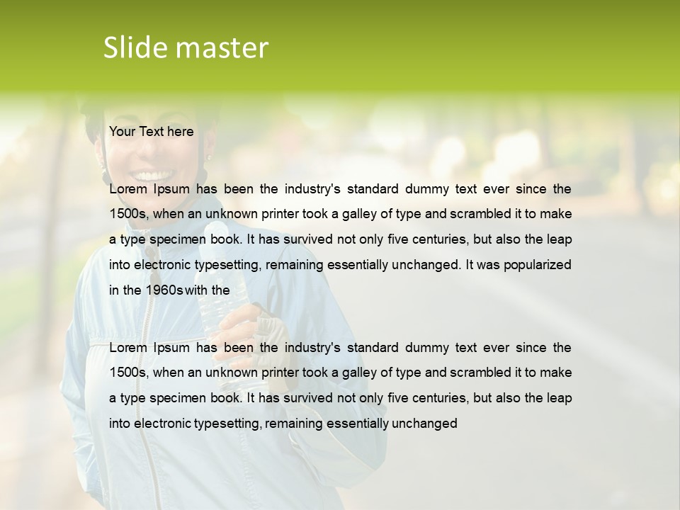 Helmet Happiness Stand PowerPoint Template