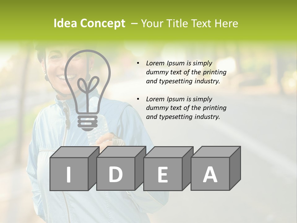 Helmet Happiness Stand PowerPoint Template