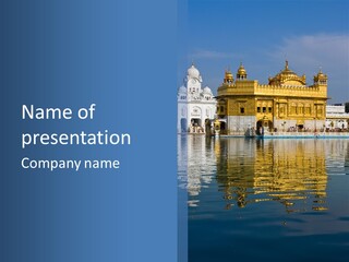 Gold Destination Pilgrimage PowerPoint Template