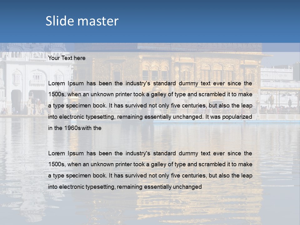 Gold Destination Pilgrimage PowerPoint Template