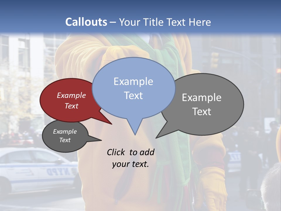 A Clown In A Yellow Suit And Green Scarf PowerPoint Template