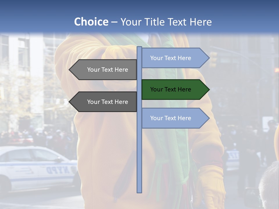 A Clown In A Yellow Suit And Green Scarf PowerPoint Template