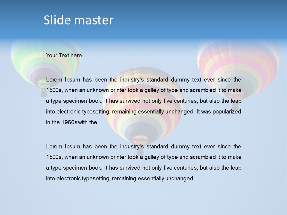 Airship Colorful Recreation PowerPoint Template