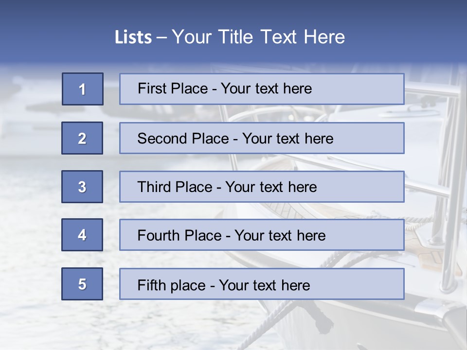 Luxury Yacht Anchored Marina PowerPoint Template