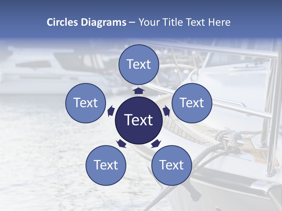 Luxury Yacht Anchored Marina PowerPoint Template